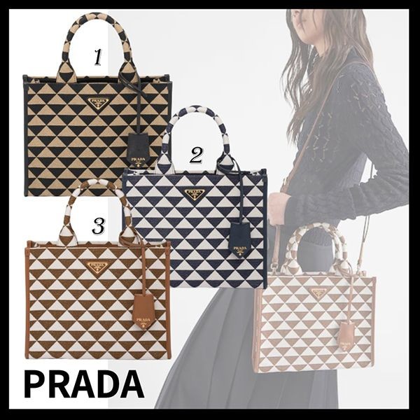  【プラダ PRADA】希少タイプ ジャカードファブリック スモールハンドバッグ  3色